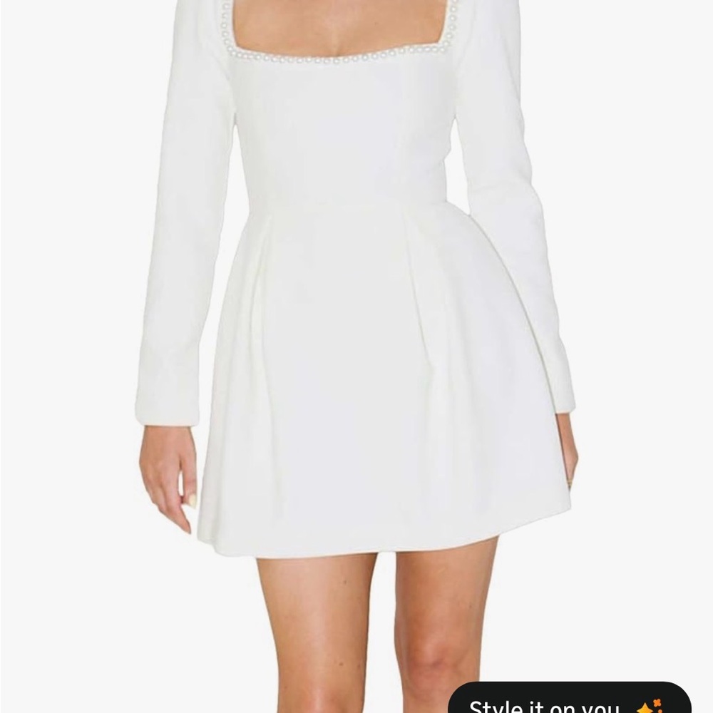 NWT- missed return window! Amazon White Long Sleeve Dress